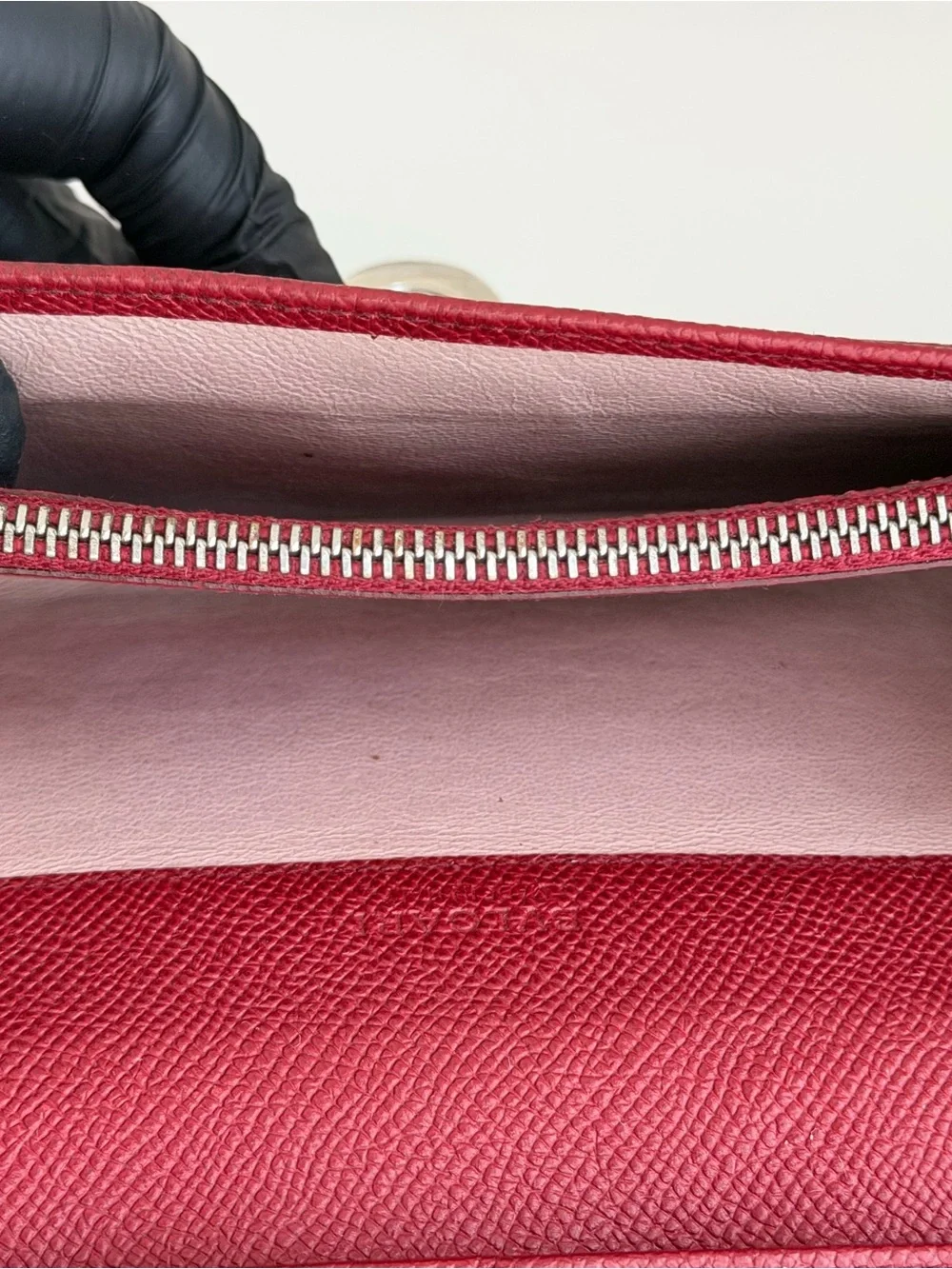 Authentic Bvlgari Clip Red Leather Long Wallet